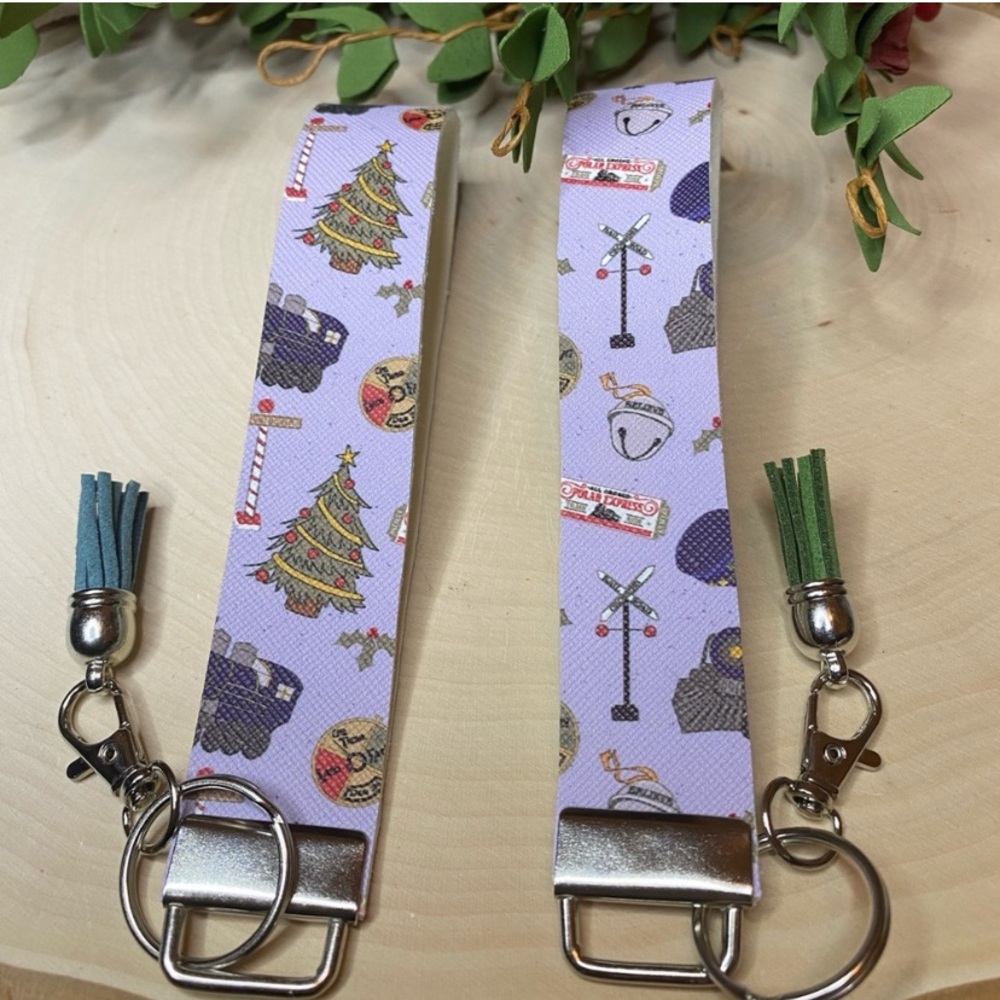 Polar Express Christmas Theme Keychain Wristlet (price is for 1)